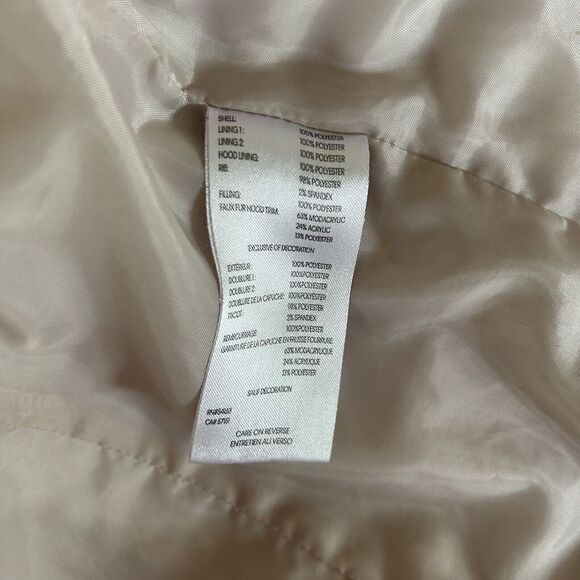 Calvin Klein Parka Coat Quilted Pale blush Pink Beige Rose Gold Size Small: - Picture 14 of 16